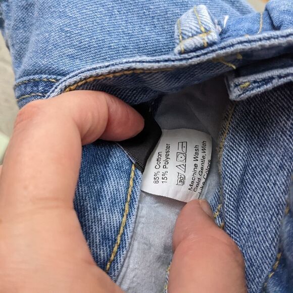 Shein Patchwork Mom Jeans High-Rise Patchwork Jeans color block jeans Small - Picture 9 of 10